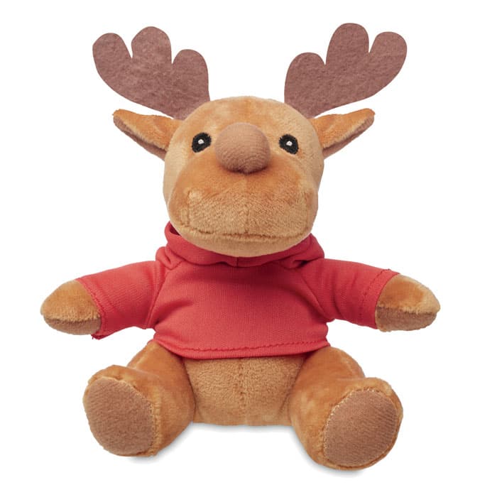 Renne en peluche avec capuche