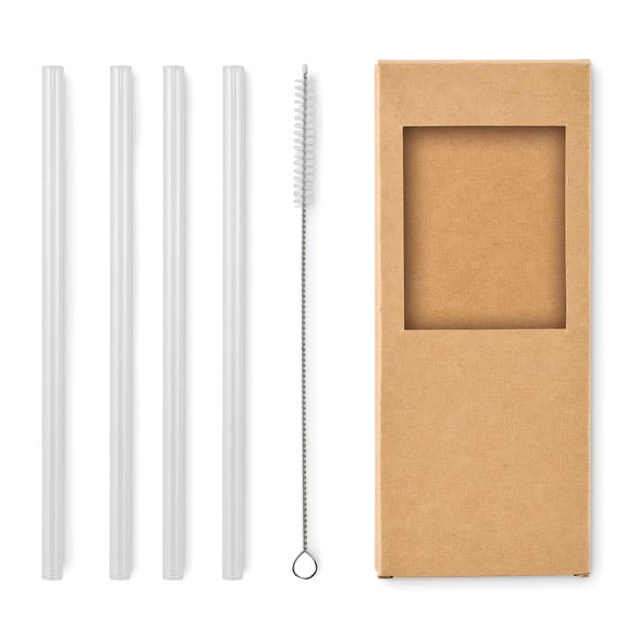 4 pailles verre réutilisables