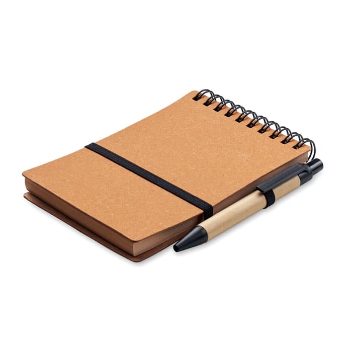 Cahier recyclé et stylo à bille