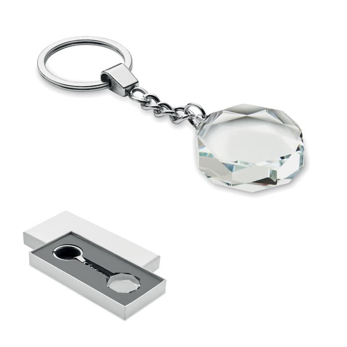 Porte-clés rond en verre