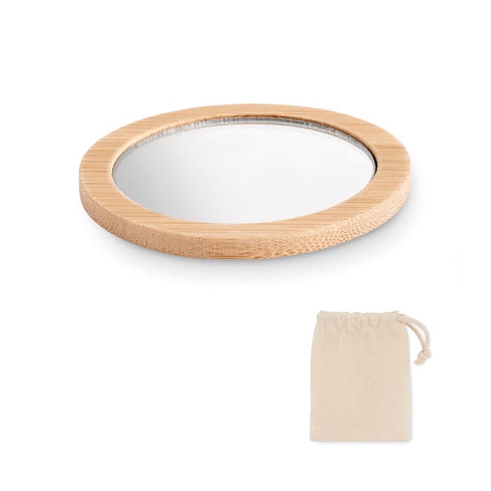 Miroir de poche en bambou