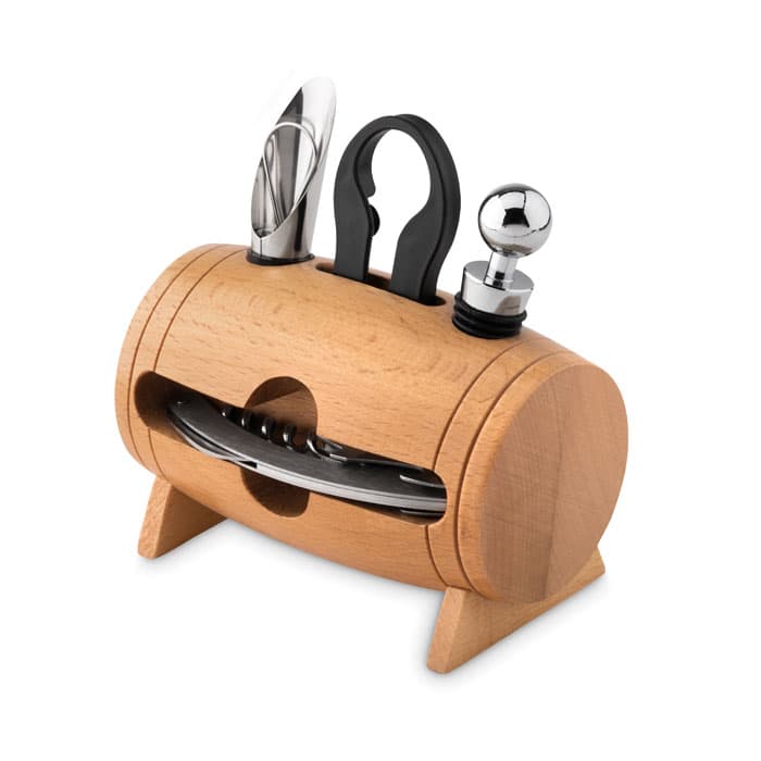 4 accessoires à vin en tonneau