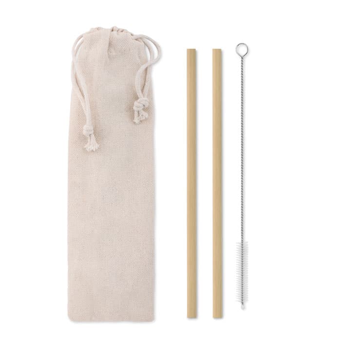 Paille bambou avec brosse.