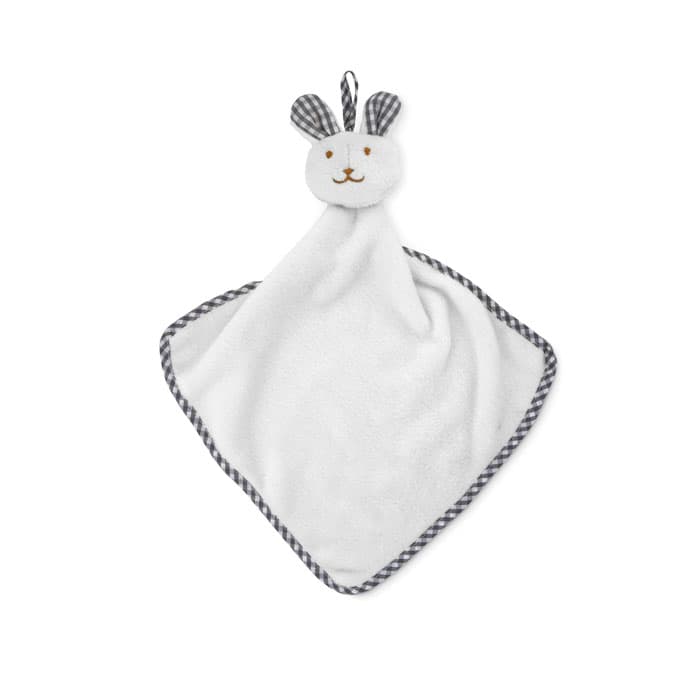 Serviette lapin en peluche