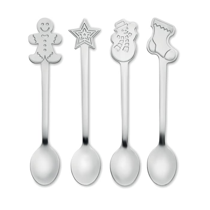 Set 4 cuillères à thé de Noël